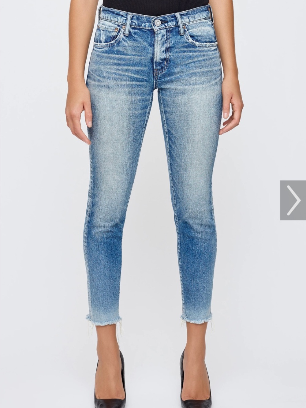 Moussy Light Blue Washed Ankle Skinny Jeans